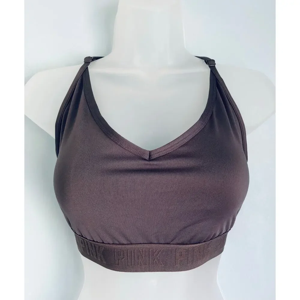 PINK Active Ultimate Lightly Lined Sports Bra Gray Medium-DD NWOT